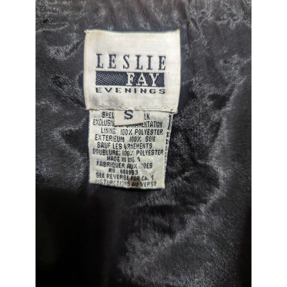 VINTAGE Leslie Fay Evenings  Jacket 100% Silk Beaded Sequined Small S 70's 80's - Picture 10 of 11